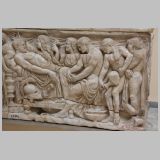 3168 ostia - museum - sarkophag mit szenen der ilias - re seite - totenklage um den verstorbenen patrokloa.jpg